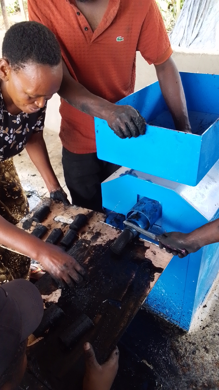 Tree-Free Charcoal Briquette Cutting